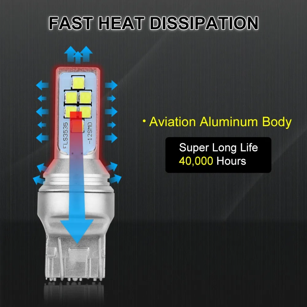 2 шт. T20 7443 7440 светодиодный W21W WY21W W21/5 Вт светодиодный лампы T25 3157 светодиодный P27/7 Вт автомобильный тормоз светильник Обратный Авто светодиодные лампы 12V 24V белый желтый красный