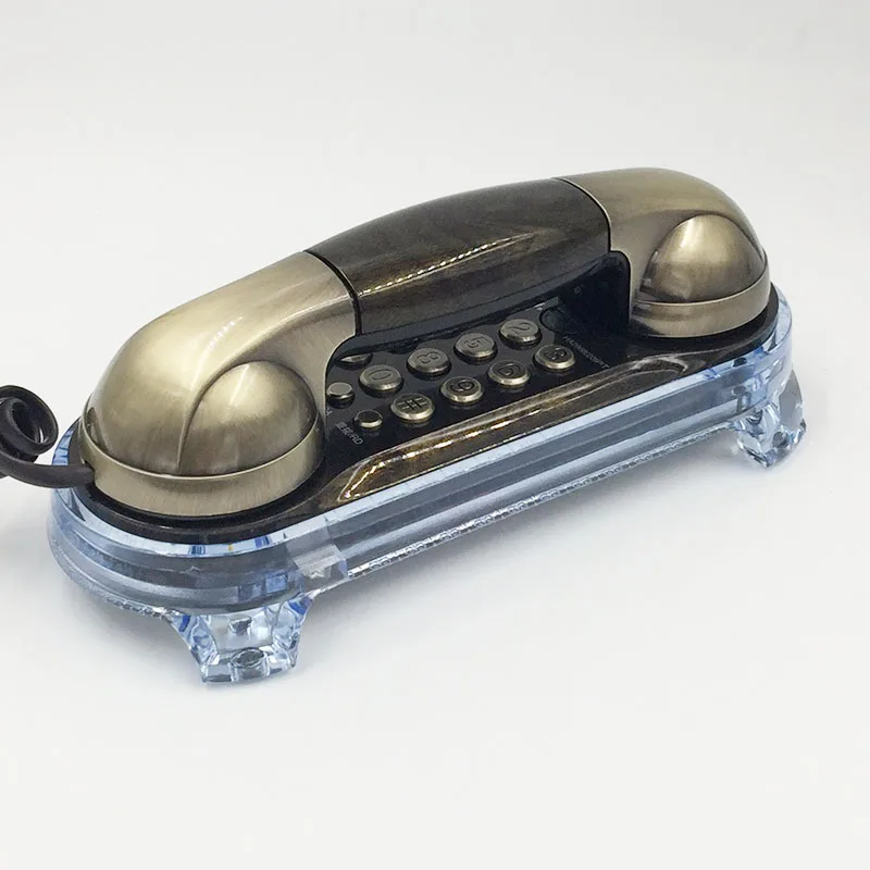 Мини Ретро висячего телефон с немым повторный набор отрегулировать Мелодия пауза установлен Подсветка под старину Телефоны Fixe telefonos де Каса