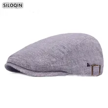 SILOQIN Для мужчин просто Ретро береты регулируемая головка Размеры полосатый Винтаж моды козырек кепки для взрослых Для мужчин Snapback бренд папа шляпа