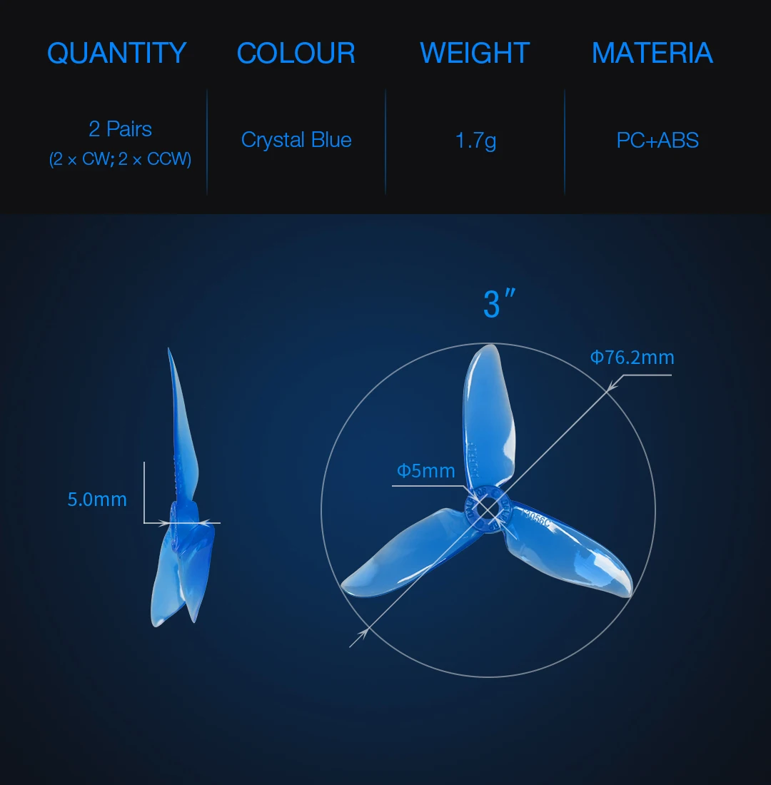 Партия из 12 пар, набор из 24 штук, Модернизированный DALPROP Циклон 3 дюймов T3056C Pro 3056 4-Лопастной Пропеллер CW CCW Для дрона с дистанционным управлением с видом от первого лица