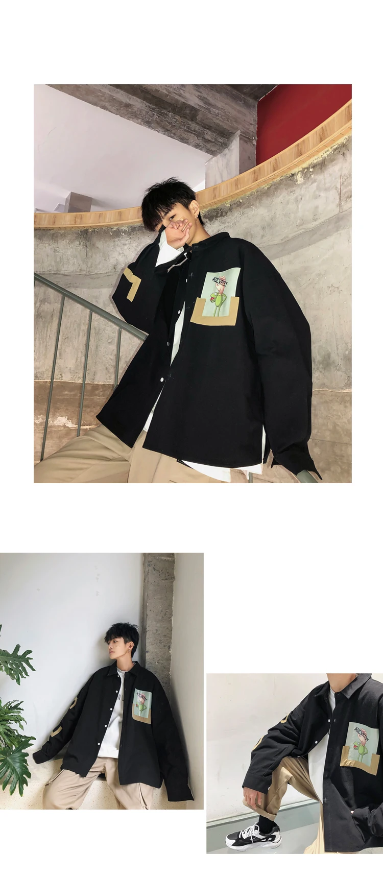 Весна и лето новая мужская Молодежная японская версия Харадзюку стиль пара свободная повседневная куртка с буквенным принтом M-2xl