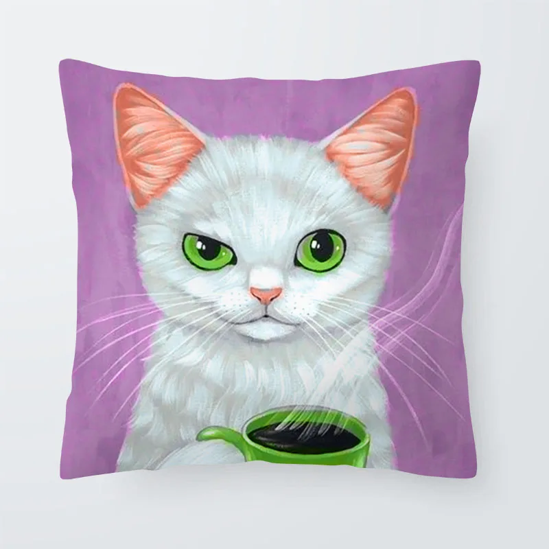 Забавная Милая подушка для кошек, сиамская кошка, пицца, мультяшная подушка, декор для гостиной, диван, маленькая супермягкая подушка, чехол