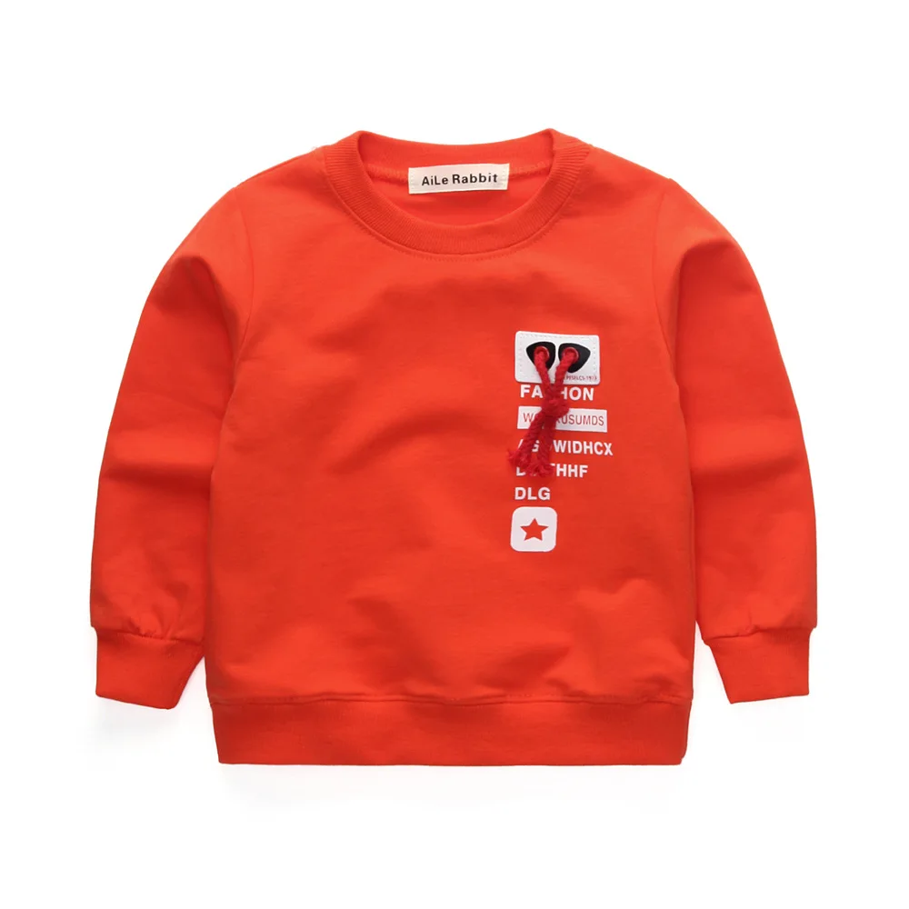 

and autumn new fund long-sleeved T-shirt han edition letter boys long sleeve cotton T-shirt a undertakes to fleece