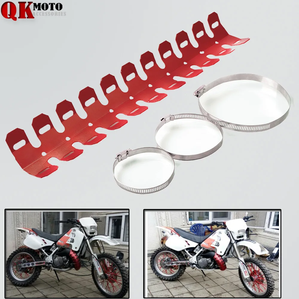 Red Exhaust Muffler Pipe Heat Shield Cover Guard For Honda Yamaha Kawasaki BMW
