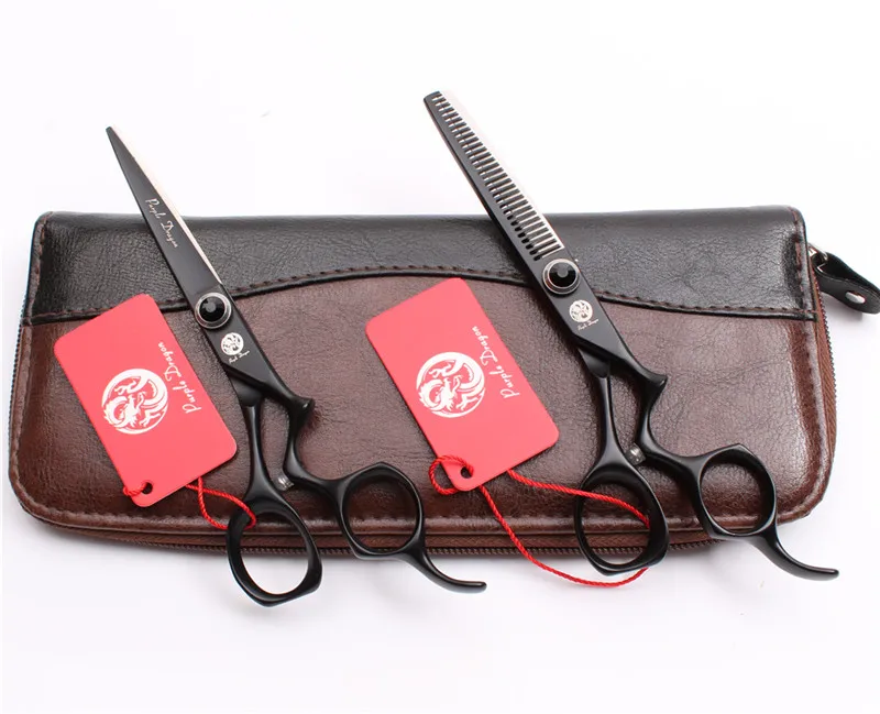 2 шт. Z9016 6 ''Япония сталь Профессиональные человеческие ножницы для волос Парикмахерские ножницы для резки филировочные ножницы Инструменты для укладки волос - Цвет: 2Pcs Add Case B