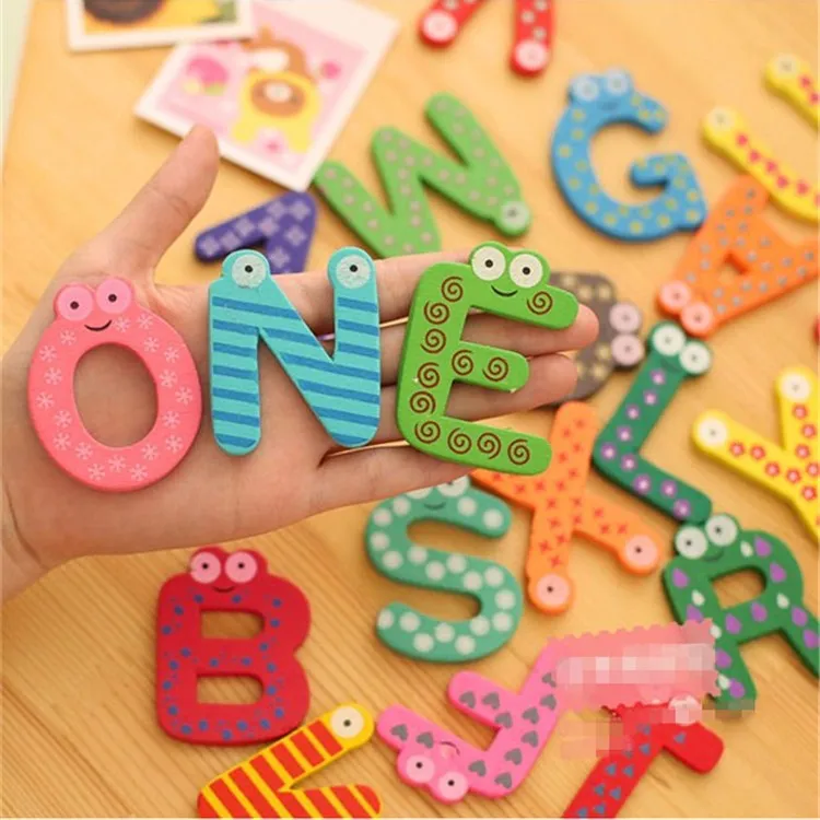 

2018 SCCJGL Newest Cute 26 Pcs Teaching Alphabets Fridge Magnet Magnetic Wall Letters Stickers