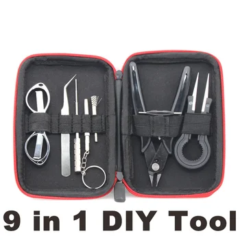 

X9 Mini Vape DIY Coil Heating Wire Tool Kit Bag Tweezers Pliers Wire Heaters Kit Coil Jig Winding