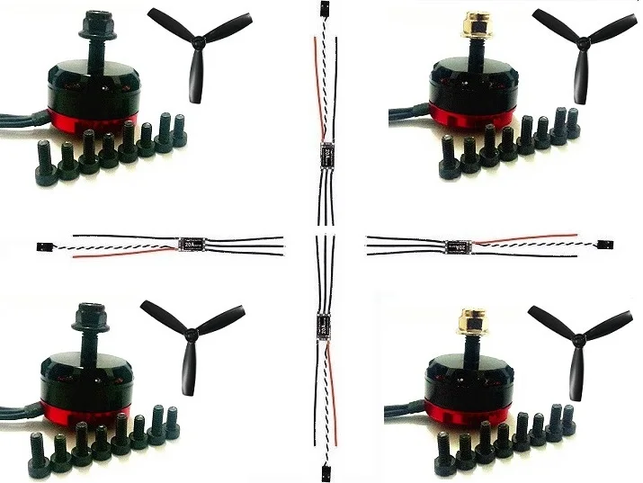4 шт. rs2205 2205 2300kv бесщеточный двигатель + littlebee 20a 5045 Prop для QAV250 Fpv Mini Racing Quadcopter |