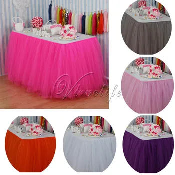 

3Pcs/Lot Tutu Skirts100cm x 80cm Tulle Skirt Table Skirt for Event Party Banquet Supplies Baby Shower Wedding Decor Tulle Fabric