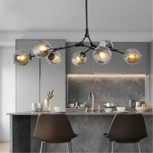 Modern LED Pendant Light Molecular Lamp Pendant Ceiling Clothing Decor Glass Ball Lamp Living Room Bedroom Dining Room Luminaire modern minimalist pendant light lamp nordic glass ball lamp home clothing ceiling decoration for living room bedroom dining room