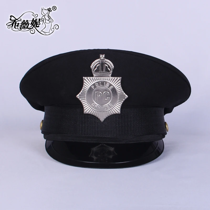 

new nightclub security cap breathable uniform black hat party stage performance costume for lady