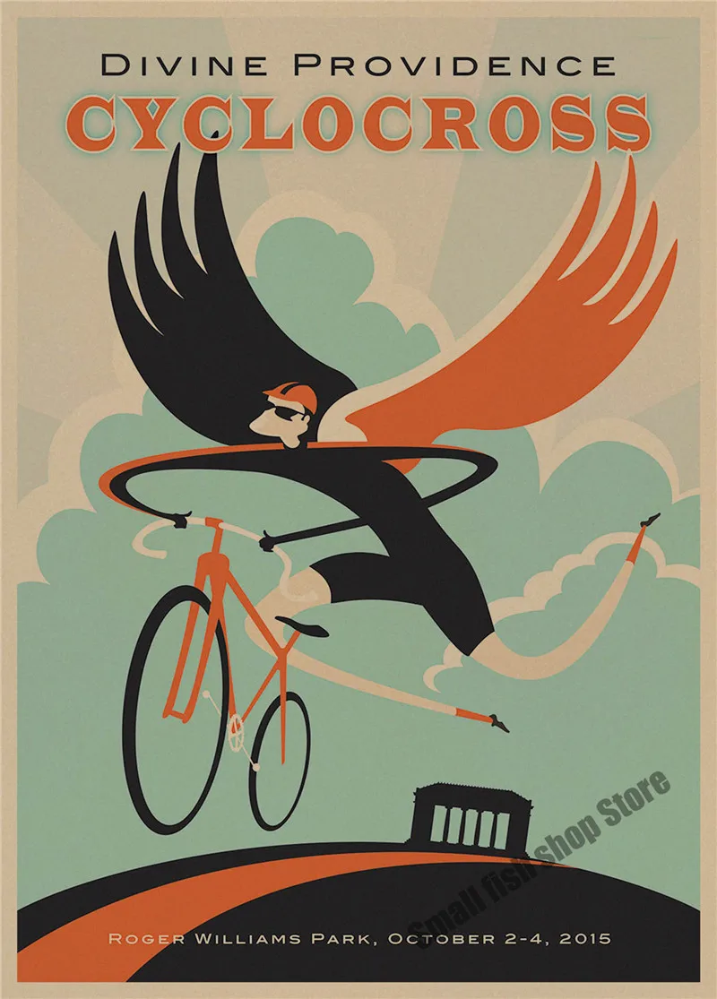 Транспорт велосипед ретро плакат, крафт-бумага Бар Кафе домашний декор живопись стикер стены