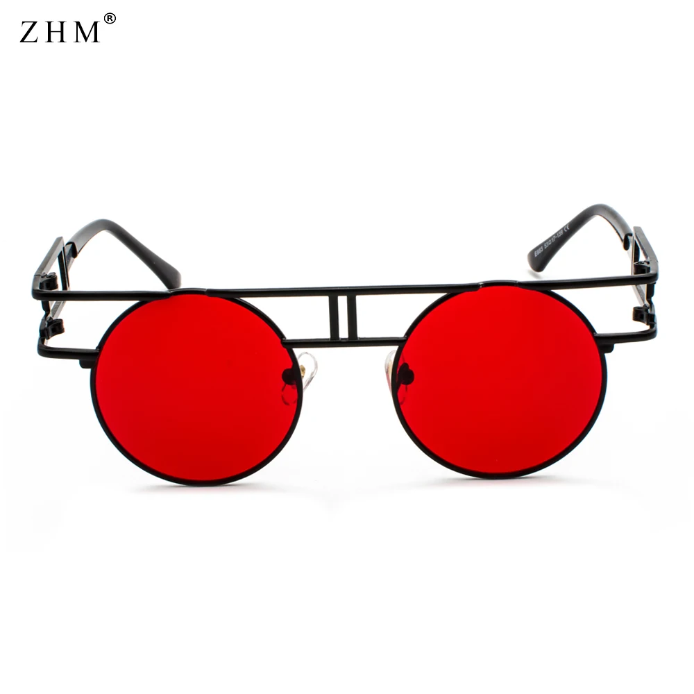 Новые модные стимпанк Солнцезащитные очки женские ретро солнцезащитные очки стильные уникальные мужские готические Круглые Солнцезащитные очки UV400