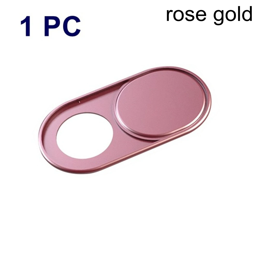 Универсальная металлическая крышка для веб-камеры, слайдер для камеры, защитная наклейка для ноутбука, планшета, телефона, ультратонкая наклейка для затвора - Цвет: 1pc rose gold