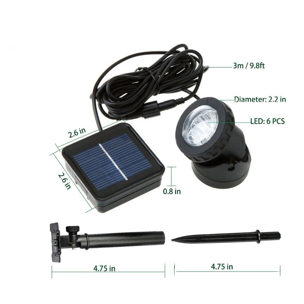 Solar da Lâmpada ao ar Ip65 à Prova Lagoa Iluminação Livre Água Levou Piscina Luzes Sumergible Solar Fonte Jardim Decoração Luz Subaquática d' 8 Lâmpadas solares