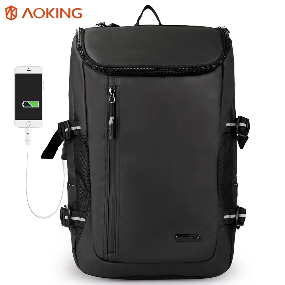 Aoking мужской рюкзак для ноутбука 15 6 дюйма с usb зарядкой модный вместительный