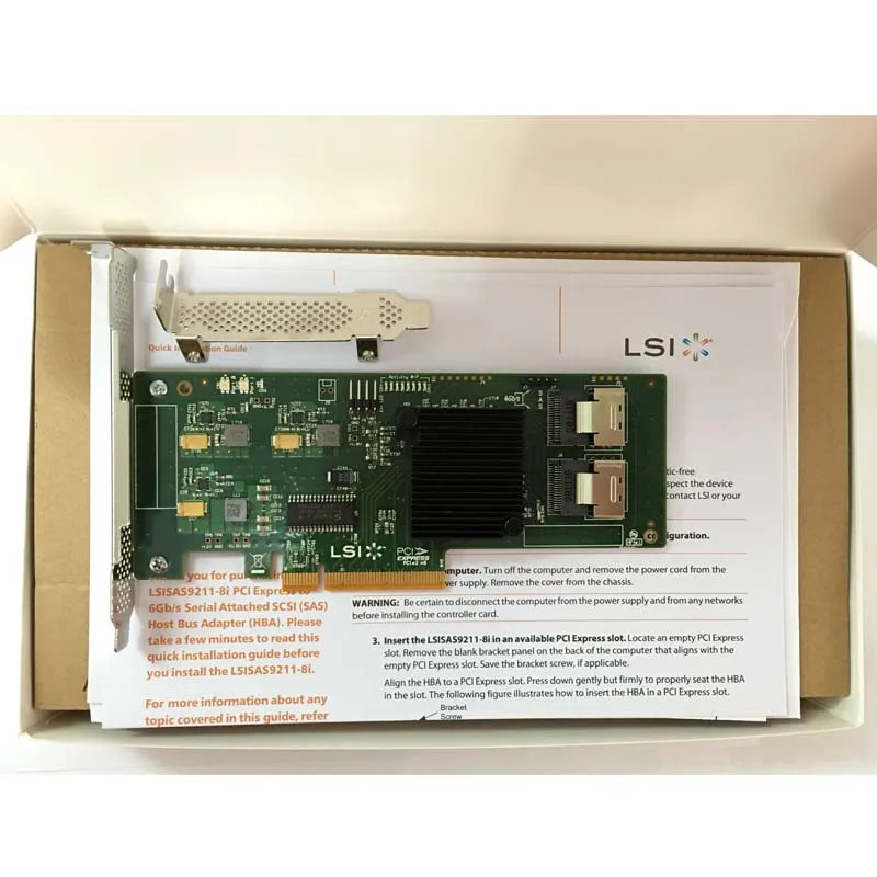 LSI SAS 9211-8I LSI00194 6Gb RAID HBA New Box