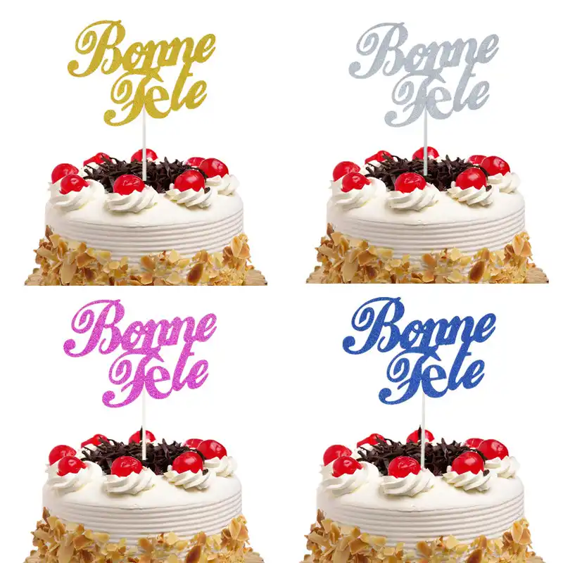 cake topper bonne fete french russian happy birthday spanish feliz cumpleanos cake flags birthday party cake decor customised feliz cumoleanos