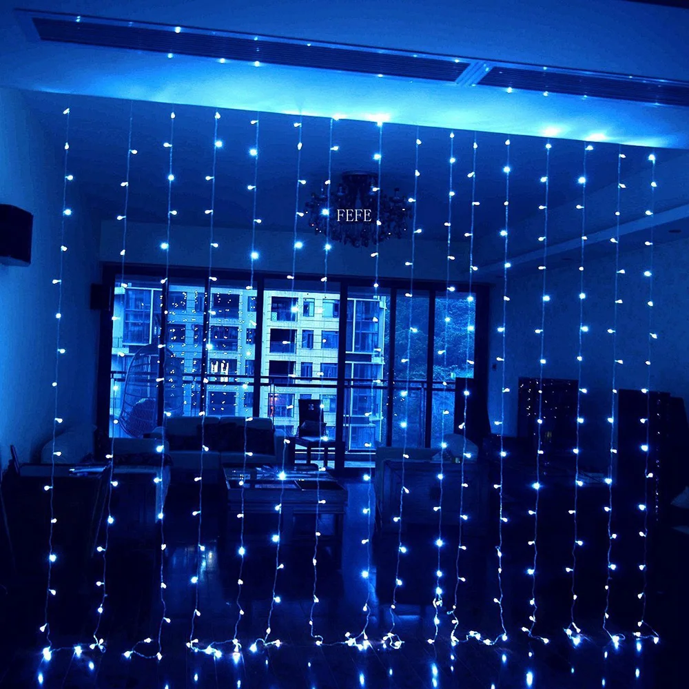 Cortina de Led Luz da Corda Icicle 3x1/3x2/3x3/3x6m Conectável Natal Garland Luzes Interiores/ao ar Livre Luzes de Decoração de Casamento do Partido 9 Luz 3x13x23x33x33x6 m conectável luzes de guirlanda