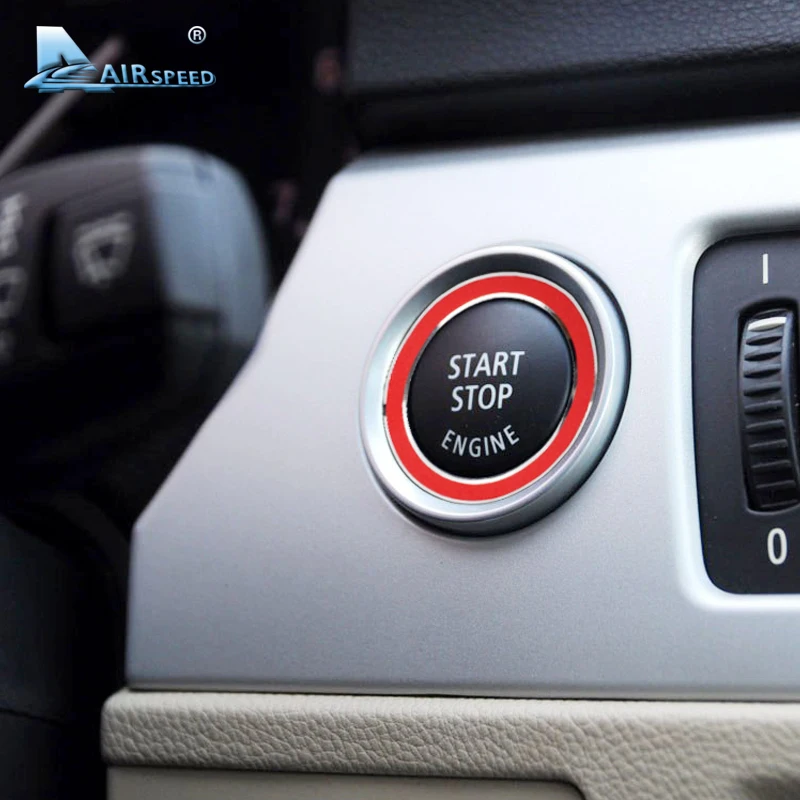 Скорость движения воздуха Алюминий сплава двигатель старт/стоп кольцо отделка зажигания Брелок для ключей для BMW E90 E92 E93 3 серии 318 320 325i 2005-2012