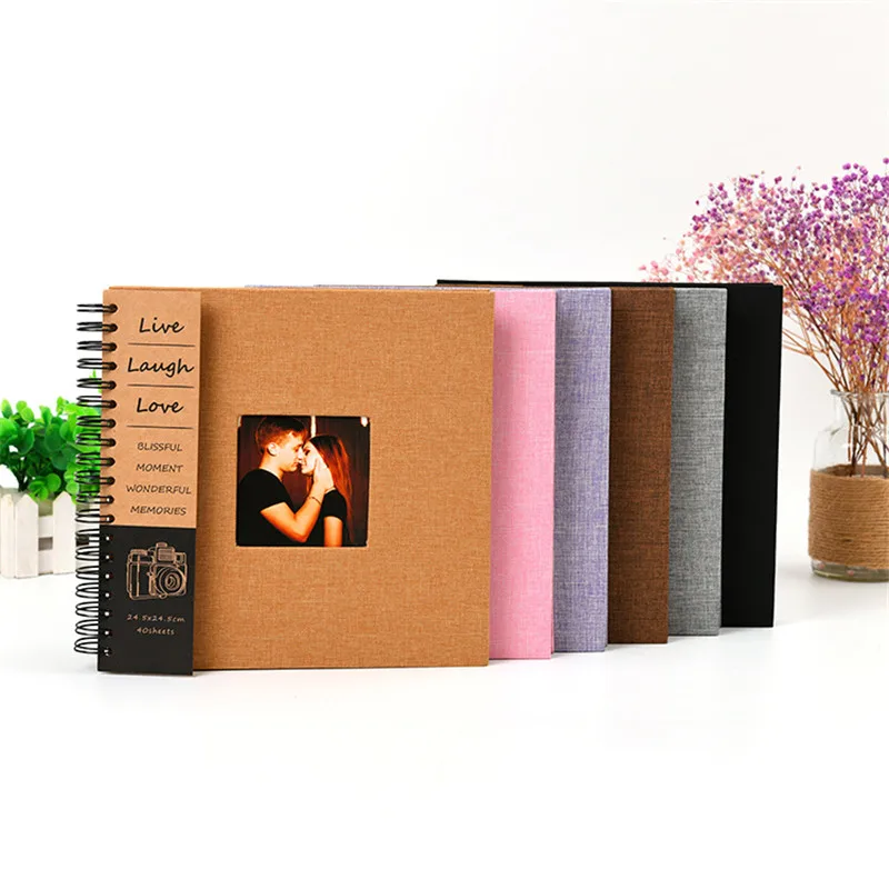 

New 10 inch DIY album wedding record memory children home cloth open window albums paste type scrapbook photo collection gifts