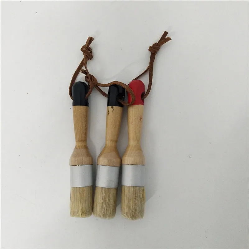 3 шт. Меловая краска натуральная щетина для чистки щетка для воском комбинированные круглые детальные щетки использование со всеми видами меловой краски