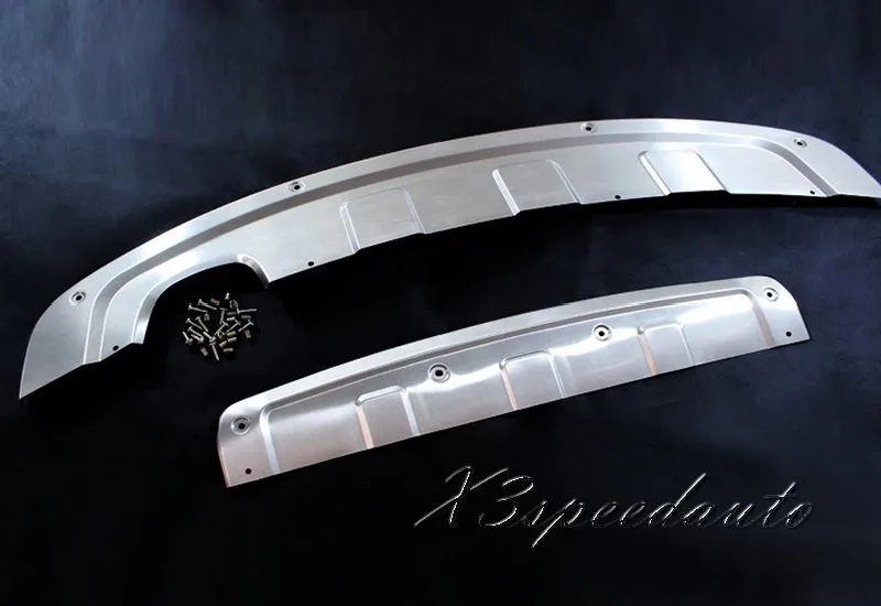 High Quality 2PCS Stainless Steel Front + Rear Bumper Protector Guard For Volkswagen Tiguan 2013 2014