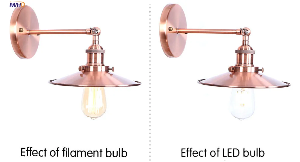 IWHD Edison старинные антикварные настенный светильник светодиодный спальни лестницы Edison Loft промышленного ретро настенный светильник бра