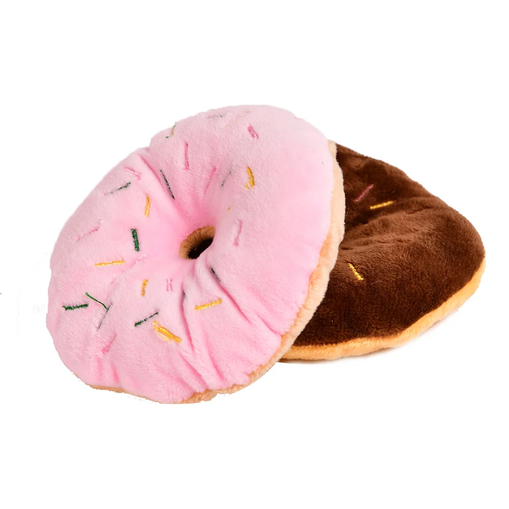 Toys For Pet Cats Dogs Squeaker Plush Toys Balls Cat Scratch Durable Dog Products Donuts Squeak Toys For Small Dogs Puppy (2)