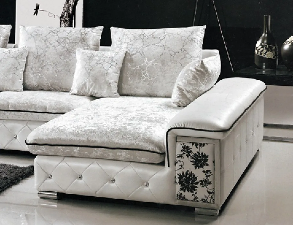 Modern Design Leather Fabric Sofa Set L Shaped Sectional Fabric Sofa Set L Shaped Sectional