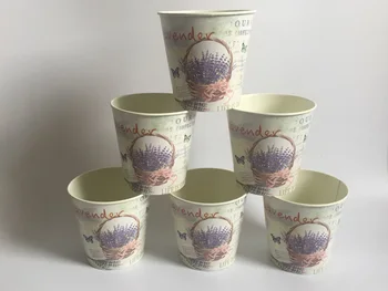 

6Pcs/Lot D10.5xH10CM Round Mini Vase Metal Table Centrepieces Lavender Design Flowerpot Flower pots SF-067