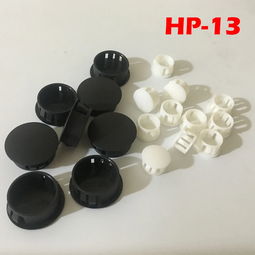 

60pcs HP-13 13MM Diameter Black White Nylon Plastic Diameter End Cap Grommet Push Locking Button Cover Panel Drill Hole Plug