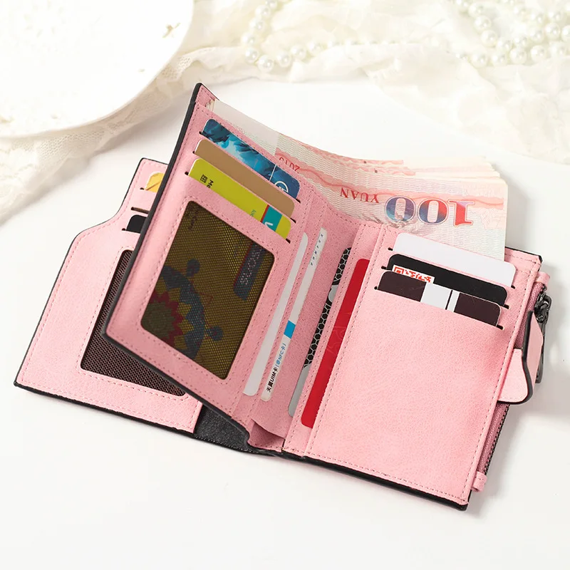 Wallet Women PU 2019 Credit Card Holder Zipper Wallet Short Coin Purse For Cards Purse Portefeuille Zip Card Short Clutch Money