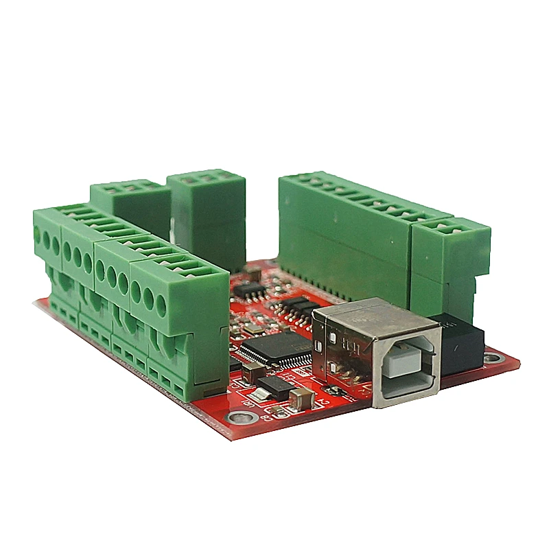 4 Axis 100KHz CNC MACH3 USB Card Smooth Stepper Motor Controller card breakout board for CNC Engraving 12-24V