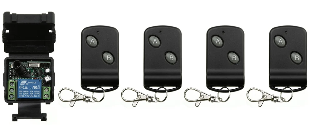 xuanlongyuan DC12V 24V 1CH Wireless Remote Control Switch Transmitter with Two-button Receiver for Appliances Gate Garage Door |