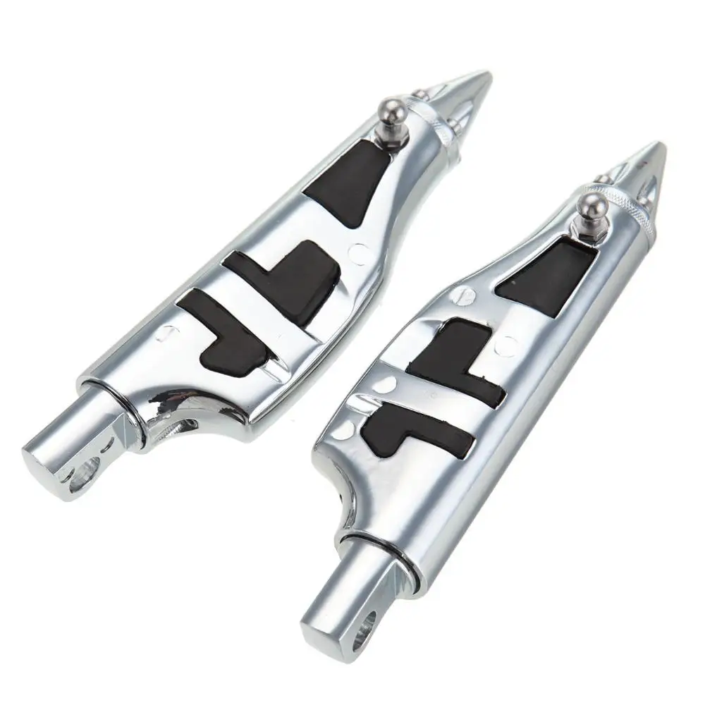 Motorcycle Aluminum & Rubber Chrome Stiletto Pegs Foot pegs Footpegs