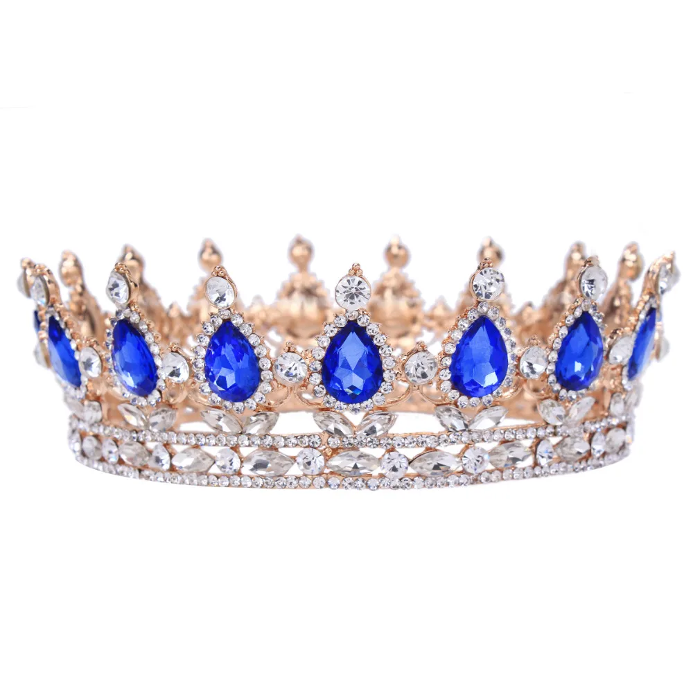 Vintage barroco reina novia Tiara corona para las mujeres tocado Prom
