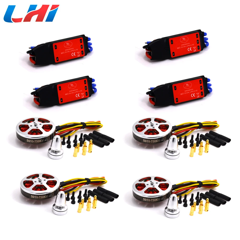 

Rc quadcopter 5010 750KV High Torque Brushless Motors Simonk 40A 2-4S Brushless ESC Speed Control for Multicopter