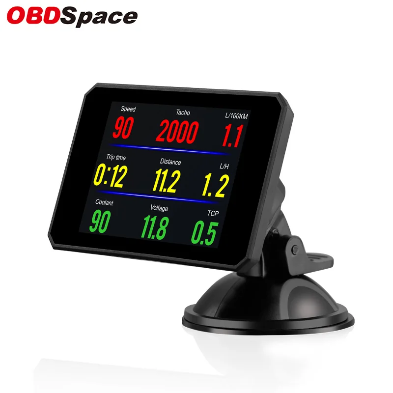 Ancel OBD Space P16 TFT Car Hud Head Up Display On-Board Computer OBD2 Speedometer Turbo Boost Pressure Alarm Diagnostic Tool | Автомобили