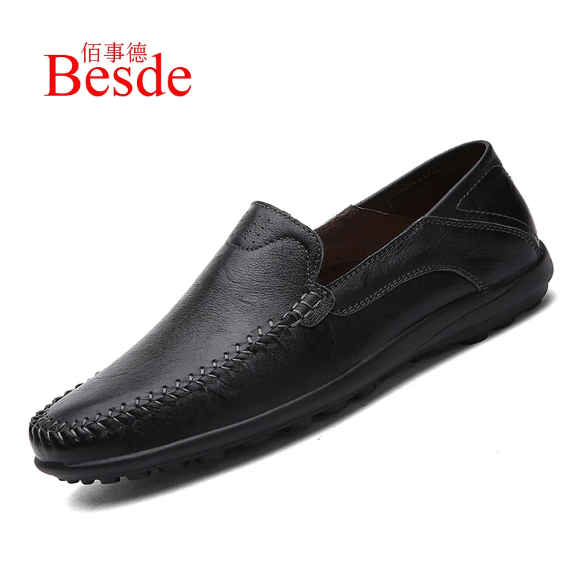 

Slip-on Loafers Shoes Men Leisure Adult Leather Sneakers Waterproof Mens Sneakers Casual 2019 Fashion Shoes Male