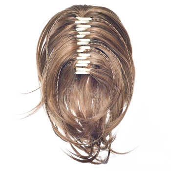 Soowee Braiding Hairpiece Synthetic Hair Blonde Black Clip In Hair Extension Curly Little Pony Tail Gray Claw Ponytail for Women 1