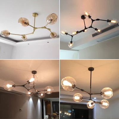 Loft Decor Nordic Pendant Light Design Lamp Gl Ball Branching Drop Hanging Suspension Led For Kitchen Living Room Loft Decor Nordic Pendant Light Design Lamp Gl Ball Branching Drop Hanging Suspension Led For Kitchen Living Room