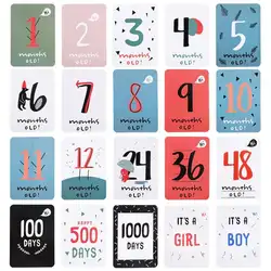 20 шт., открытка для малышей, для роста, от Ianuary до December Month Days, для мальчиков и девочек, для фотосъемки, подарки для новорожденных