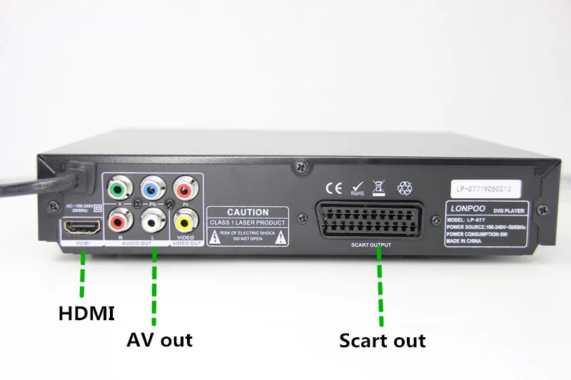  LONPOO DVD Player Region Free HDMI RCA Scart USB DVD Player Two MIC Ports Multi Language Iron Body 