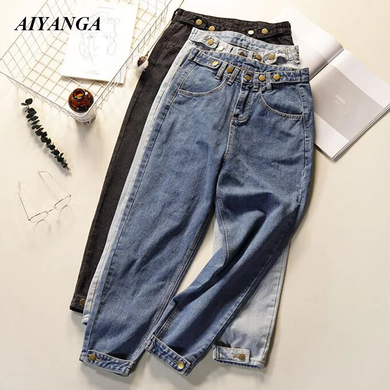 New Boyfriend Jeans Vintage High Wist Jeans Women 2019 Spring Summer Denim Harem Pants Loose Casual Trousers Mom Jeans New Boyfriend Jeans Vintage High Wist Jeans Women 2019 Spring Summer Denim Harem Pants Loose Casual Trousers Mom Jeans