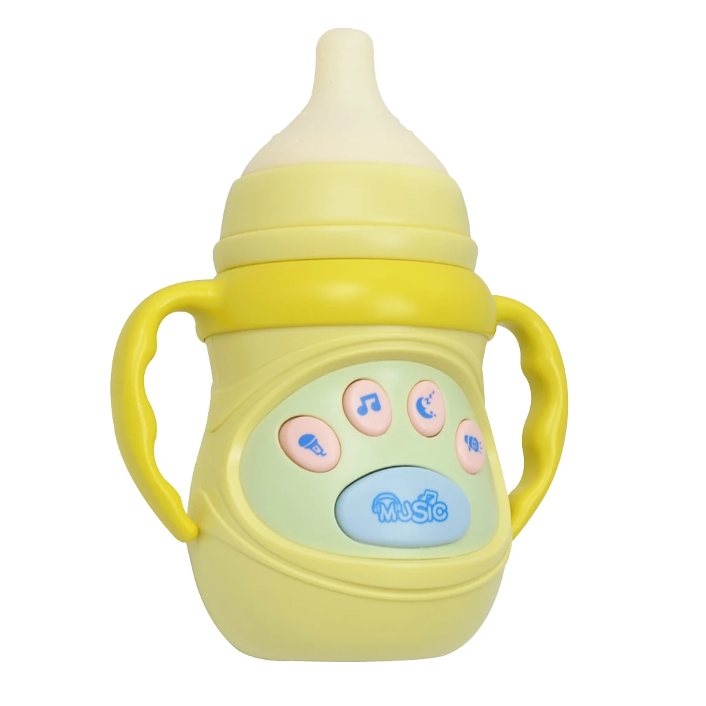Электронная музыкальная легкая бутылочка для кормления Kids Baby игрушка для раннего развития-желтый