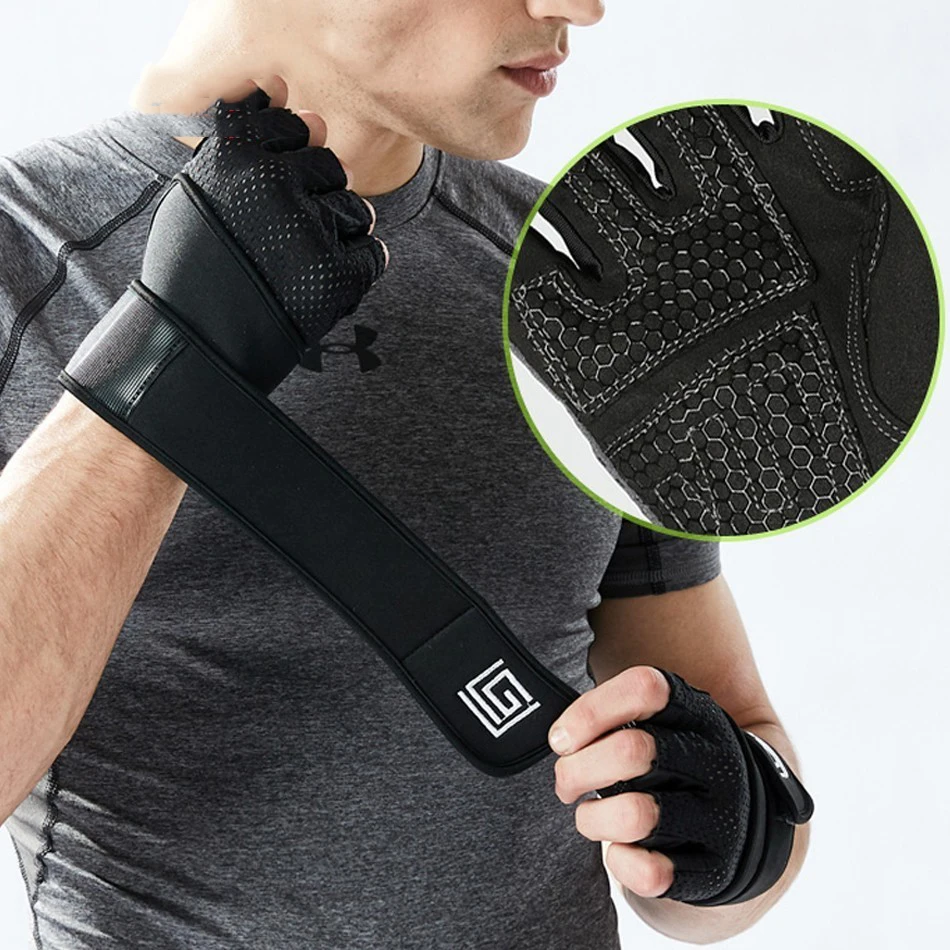 

Women Men Professional Gym Fitness Gloves Crossfit Training Power Lifting Equipment Bodybuilding Fingerless Glove Sports