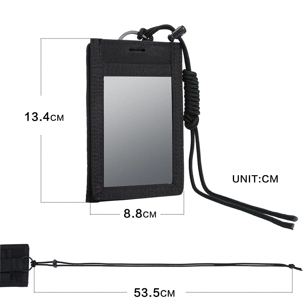 Отличный Элитный военный вертикальный держатель для удостоверения личности, кредитных карт, тактический держатель два в одном с регулируемым и съемным шнурком