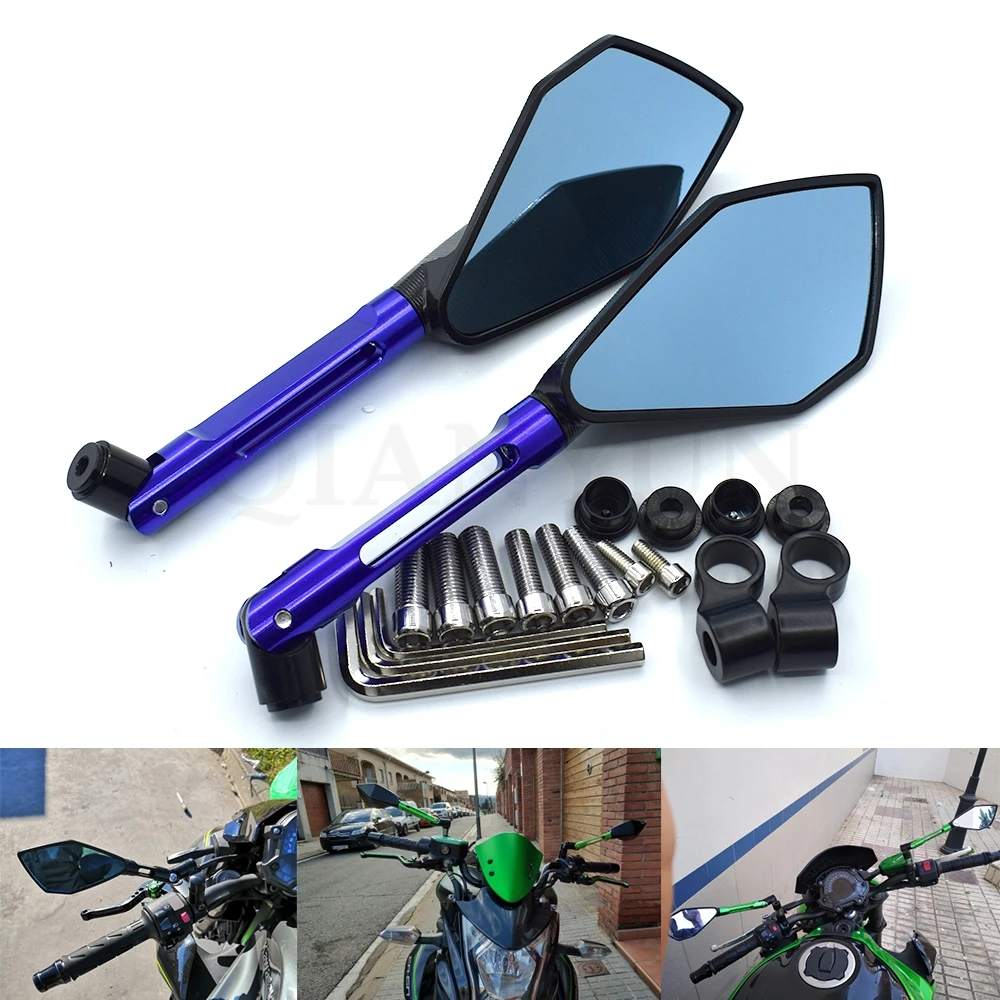 

Universal motorcycle CNC aluminum 8 mm 10 mm rearview mirror side mirror accessories For Yamaha FZ1 FZ6 FZ8 FZ6R XJ6 MT-07 MT09
