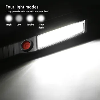 

Work Light Rechargeable USB COB LED Inspection Light Torch Magnetic Handheld Work Home Garage Car Emergency Light